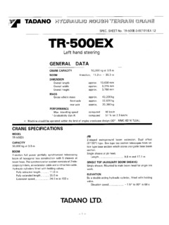 Tadano TR-500EX Specifications