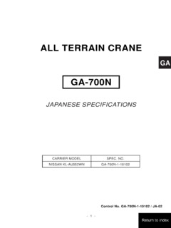 Tadano GA-700N Specifications