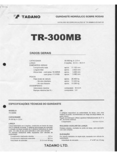 Tadano TR-300MB Specifications