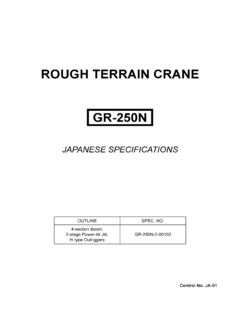 Tadano GR-250N-2 Specifications