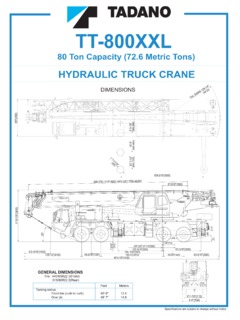 Tadano TT-800XXL Specifications