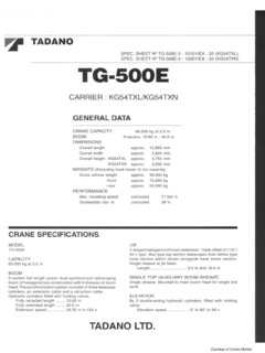 Tadano TG-500E-3 Specifications