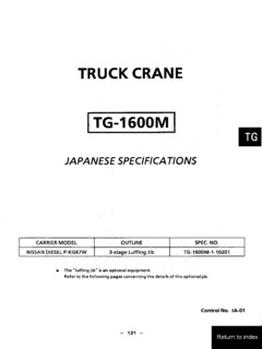 Tadano TG-1600M-1 Specifications