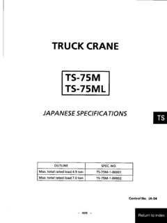 Tadano TS-75M-1 Specifications