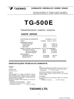 Tadano TG-500E-3 Specifications