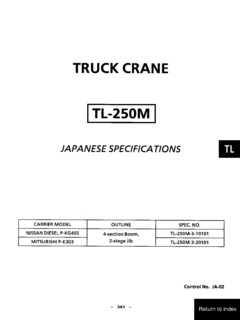 Tadano TL-250M-3 Specifications
