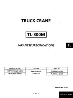 Tadano TL-300M-2 Specifications