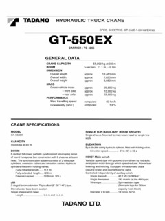 Tadano GT-550EX Specifications