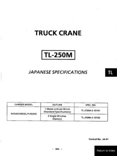 Tadano TL-250M-2 Specifications