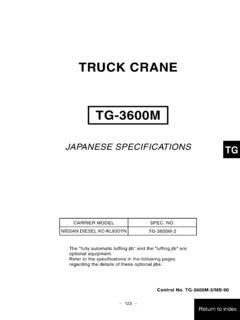 Tadano TG-3600M-2 Specifications