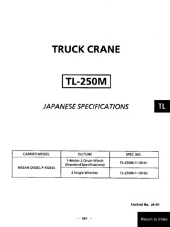Tadano TL-250M-1 Specifications