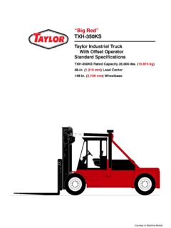 Taylor TXH-350KS Specifications