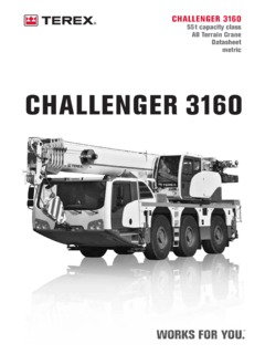 Terex Challenger 3160 Specifications