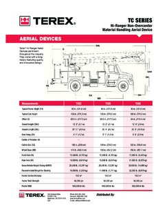 Terex TC52 Specifications