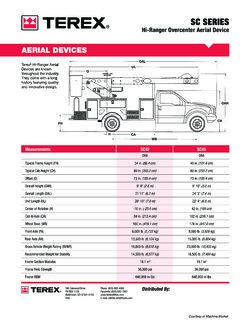 Terex SC42 Specifications