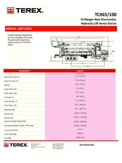 Terex TCX65/100 Specifications