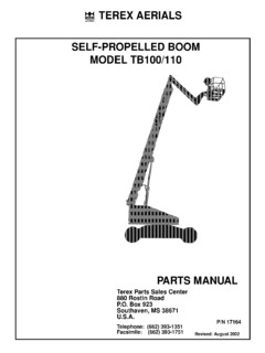 Terex TB110 Specifications