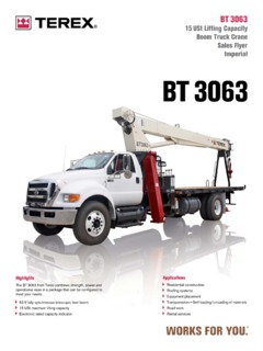 Terex BT 3063 Specifications