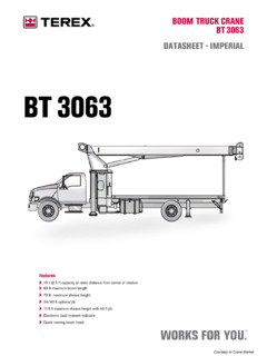 Terex BT 3063 Specifications