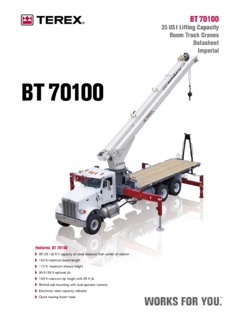 Terex BT 70100 Specifications