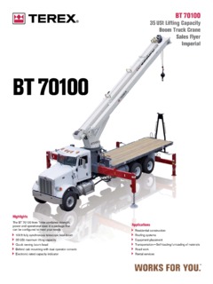Terex BT 70100 Specifications