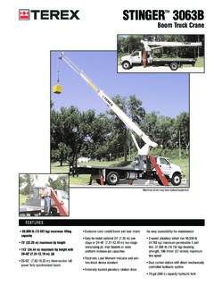 Terex STINGER 3063B Specifications