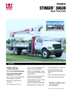 Terex STINGER 3063B Specifications