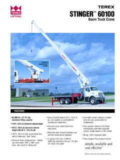 Terex STINGER 60100 Specifications