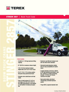 Terex STINGER 2857 Specifications