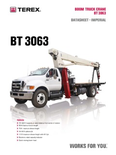 Terex BT 3063 Specifications