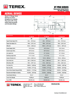 Terex XT PRO 60/70 Specifications