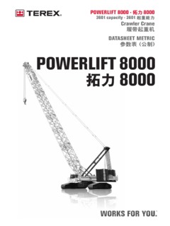 Terex POWERLIFT 8000 Specifications