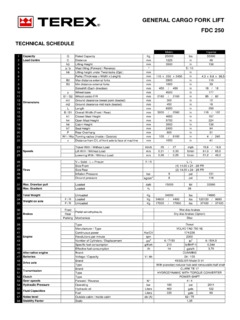 Terex FDC 250 Specifications