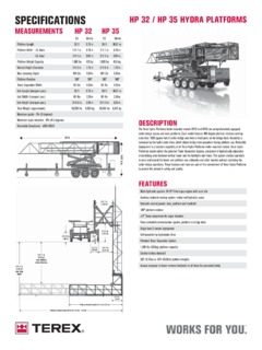 Terex Hydra Platforms HP 35 Specifications