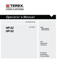 Terex Hydra Platforms HP 35 Specifications