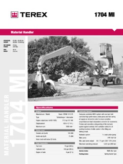 Terex 1704 MI Specifications