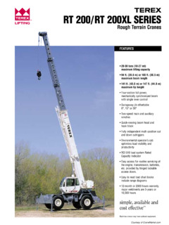 Terex RT 275 XL Specifications
