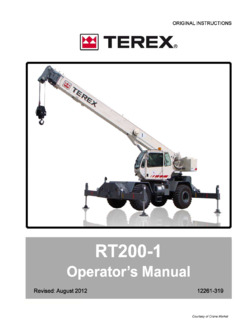 Rough Terrain Cranes Terex RT 200-1 Specifications CraneMarket