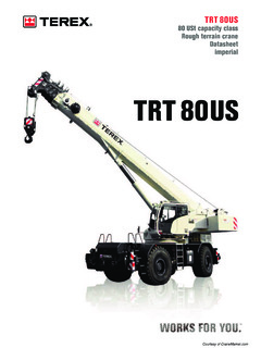 Terex TRT 80US Specifications