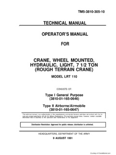 Terex LRT 110 Specifications