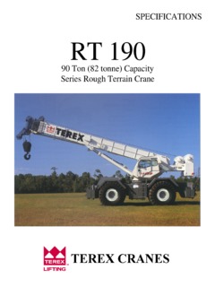 Terex RT 190 Specifications