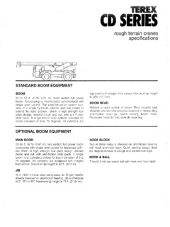 Terex CD 115 Specifications