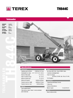 Terex TH844C Specifications
