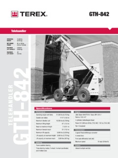 Terex GTH-842 Specifications
