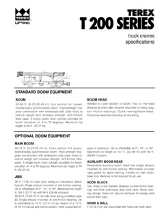 Terex T 200 Specifications