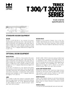 Terex T 300XL Specifications