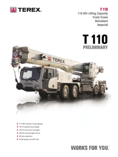 Terex T 110 Specifications