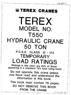 Terex T 550 Specifications
