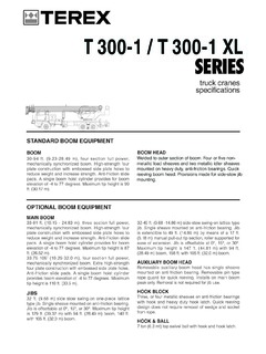 Terex T 300-1 Specifications