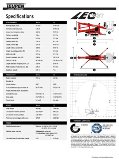 Teupen LEO13GT Specifications